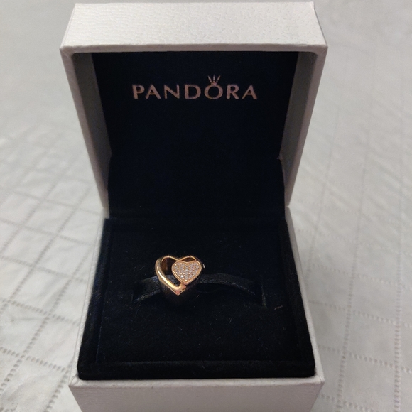 NEW! Double Heart Rose Gold Pandora Charm - Picture 1 of 1